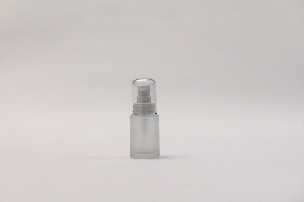 Botella 30 ml empavonada vidrio transparente recto tapa ovalada