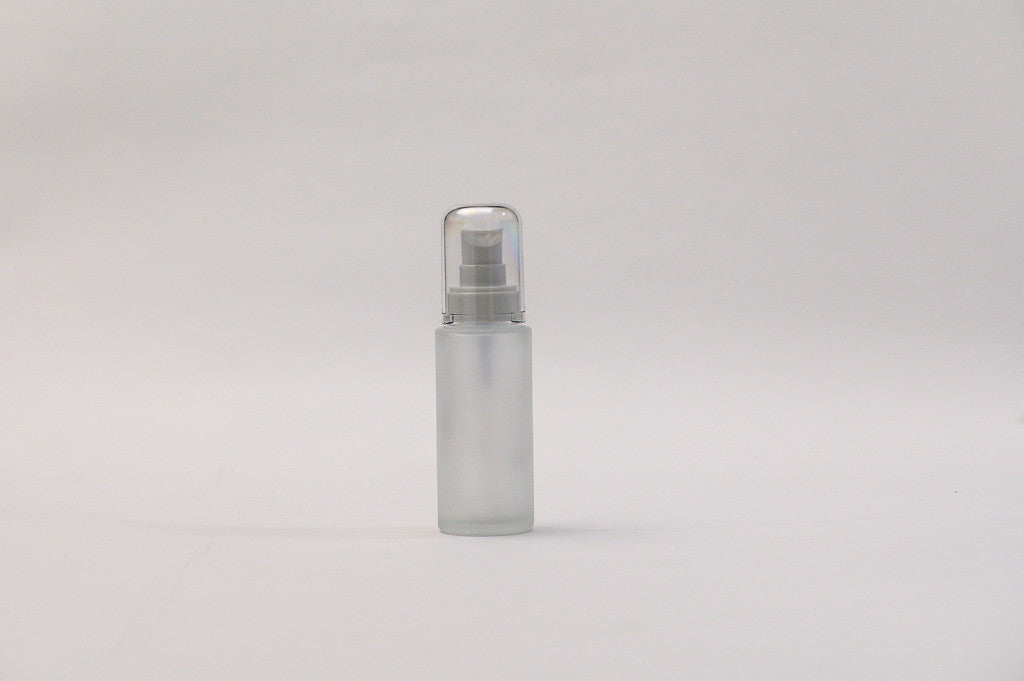 Botella 50 ml empavonada vidrio transparente recto tapa ovalada