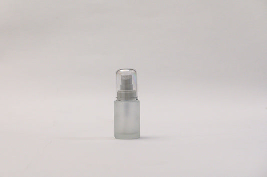 Botella 30 ml empavonada vidrio transparente recto tapa ovalada