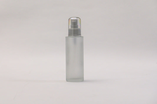 Botella 100 ml empavonada vidrio transparente recto tapa ovalada