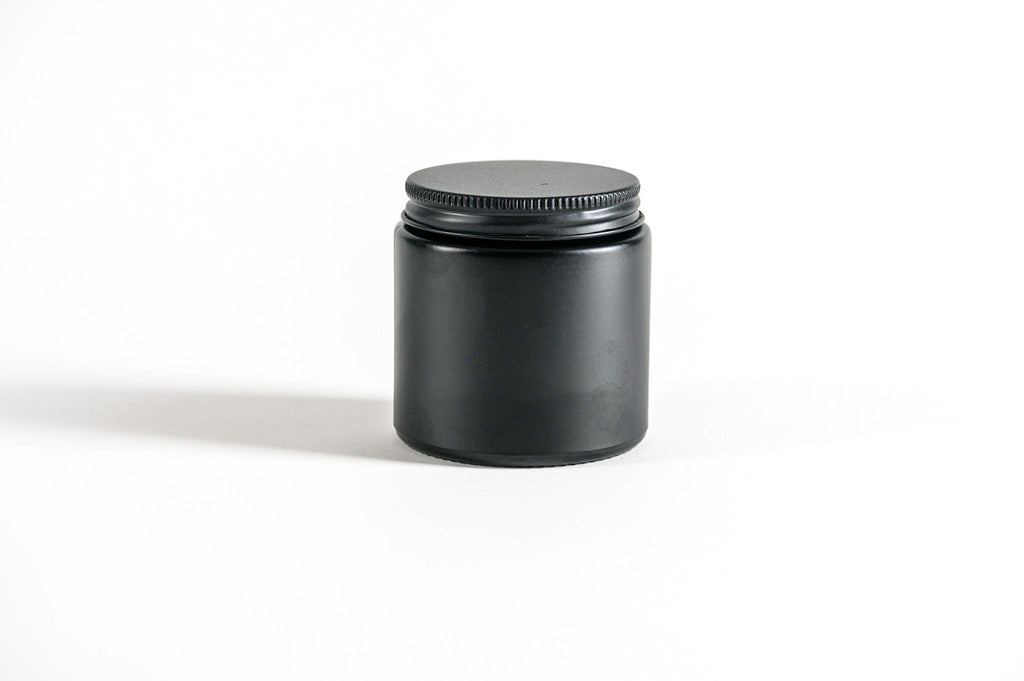 Pote frasco velas vidrio negro 100 ml tapa negra mate