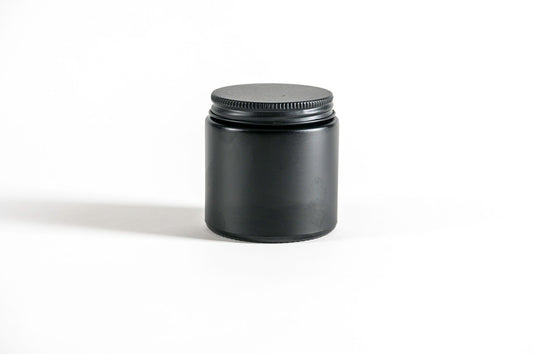 Pote frasco velas vidrio negro 100 ml tapa negra mate