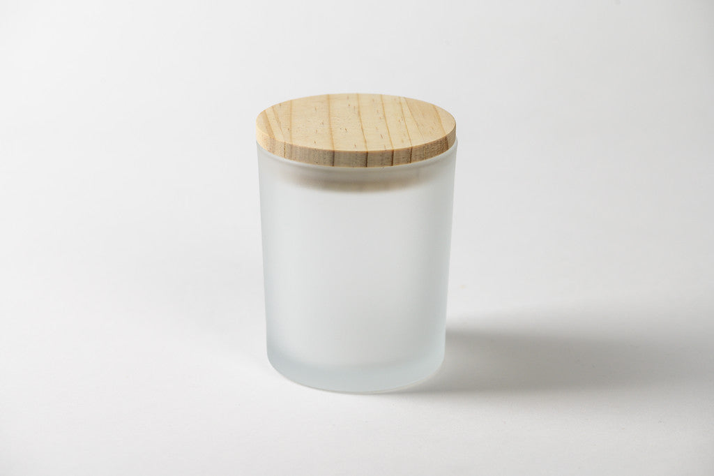 Pote frasco velas vidrio empavonado 220 ml tapa madera