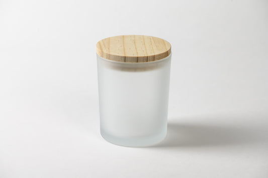 Pote frasco velas vidrio empavonado 220 ml tapa madera