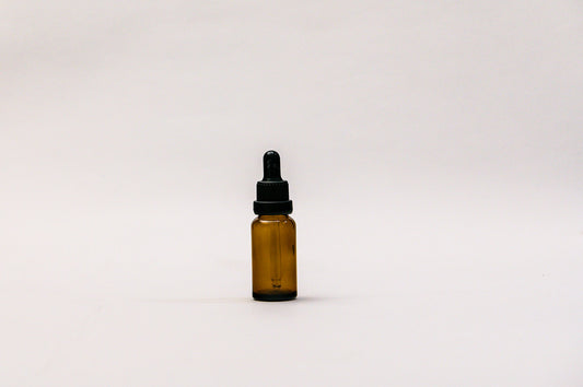 Gotario vidrio ámbar 20 ml con sello seguridad negro goma negra y pipeta