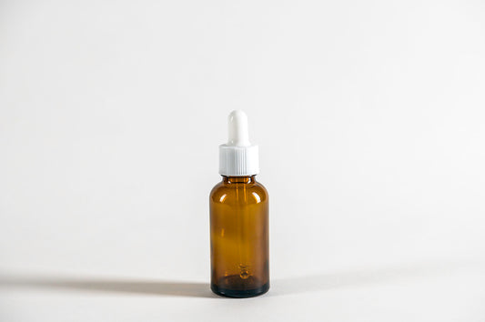 Gotario vidrio ámbar 30 ml tapa blanca silicona sin sello goma blanca y pipeta