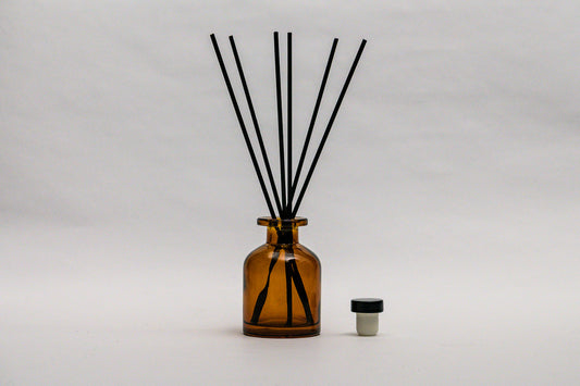 Mikado 90 ml difusor vidrio ámbar con tap varillas n.