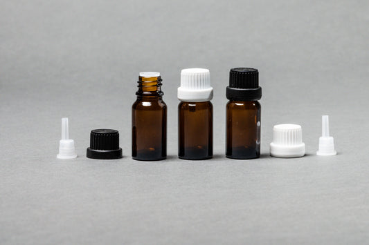 Gotario alemán vidrio ámbar 15 ml con inserto y tapa homeopática negra