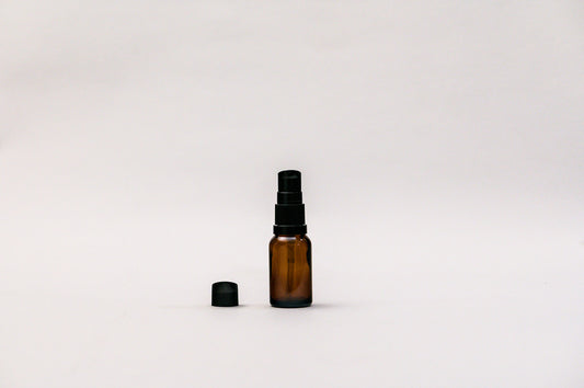 Botella 15 ml vidrio ámbar válvula de tratamiento 18/410