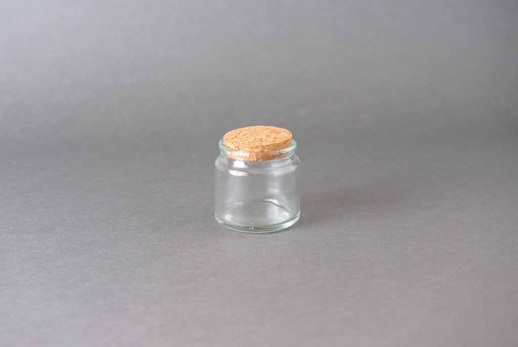 Pote frasco vidrio transparente 100 ml con corcho