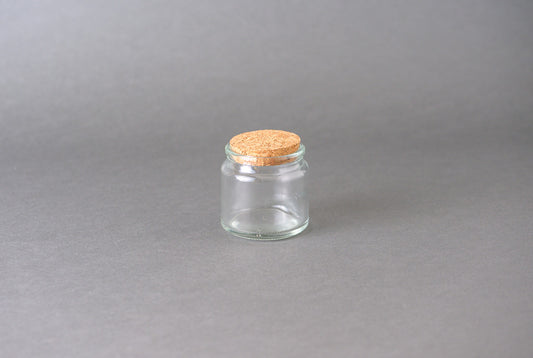 Pote frasco vidrio transparente 100 ml con corcho