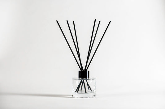 Mikado 150 ml transparente HOMBRO CUELLO RECTO con tapón p. tapa n. y varillas n.
