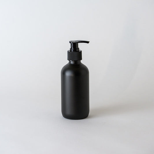 Botella 240 ml vidrio negro dispensador loción 28/410