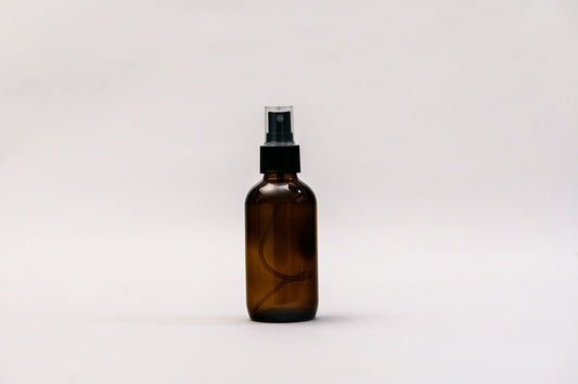 Botella vidrio ámbar 120 ml con spray negro 24/410