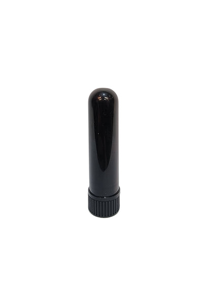 Envase inhalador nasal negro tubo algodón y contratapa