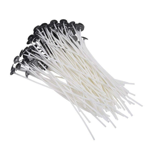 Pack 100 Pabilo de Algodón Para Cera Soja Encerado Largo 10 cm