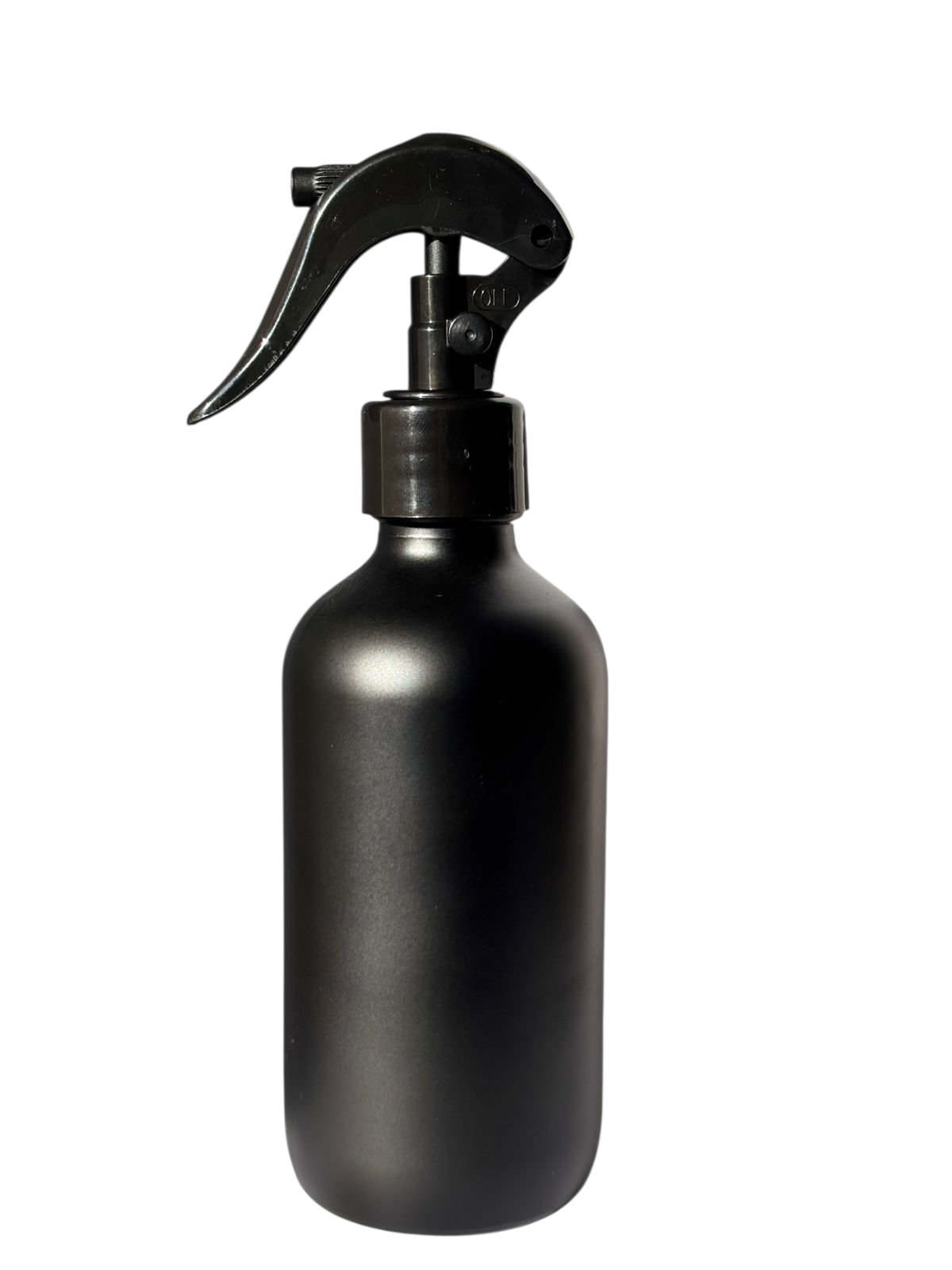 Botella 240 ml vidrio negro con mini gatillo neg elegante redondo 28/410