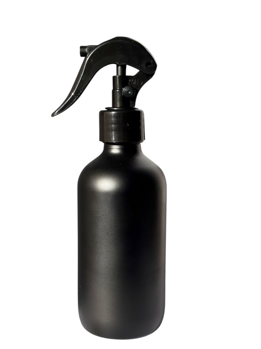 Botella 240 ml vidrio negro con mini gatillo neg elegante redondo 28/410