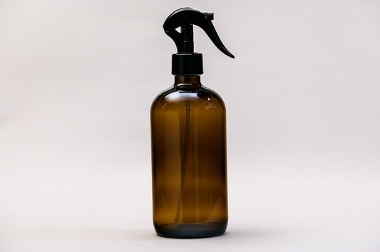 Botella 500 ml vidrio ámbar mini gatillo negro elegante redondo 28/410 NO filtra Anillo Extra